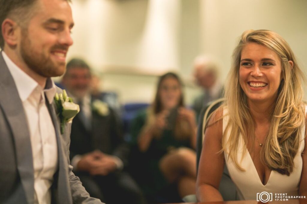 Registry office civil ceremony photography with natural light