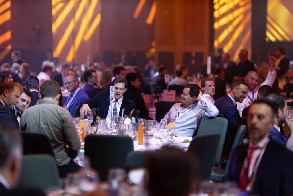 Busy Area During Gala Awards Event Corporate Business Owners And Startup During Black Tie Dinner - E17