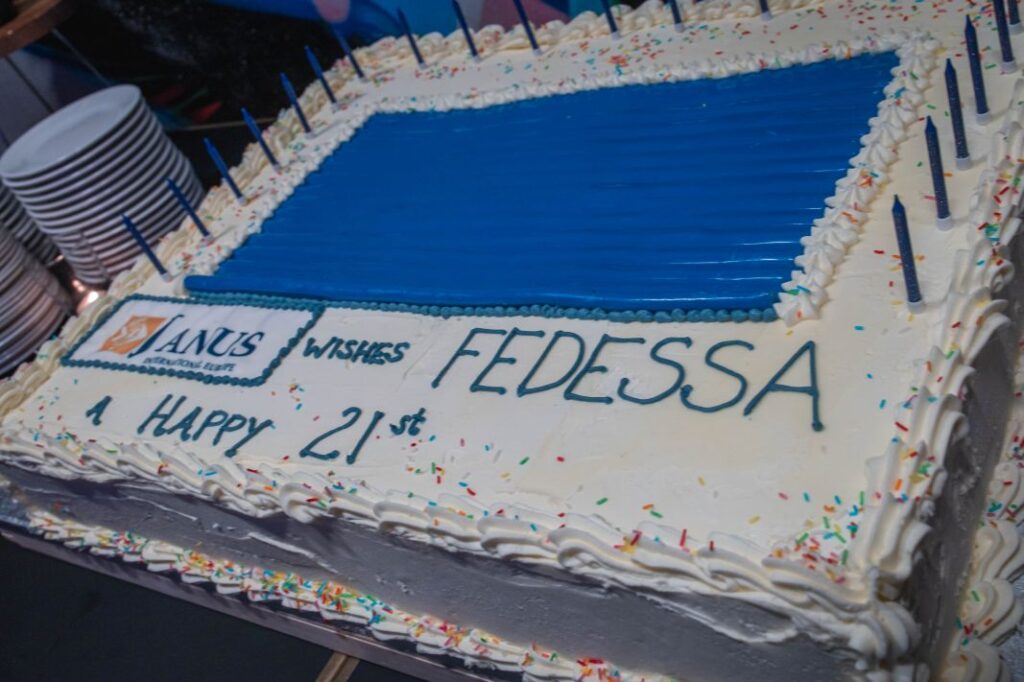 Corporate Cake At The Event Gravity Bar - E17